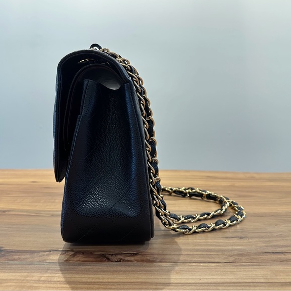 Chanel Classic Large Black Double Flap - Grained Calfskin & Gold Tone Metal - Picture 13 of 14